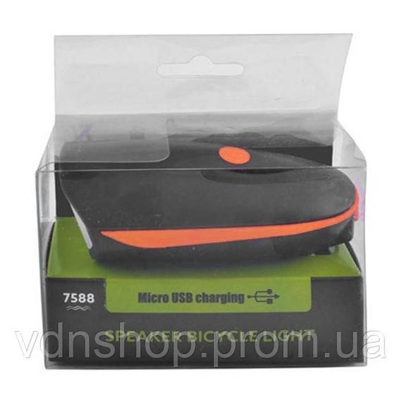 Велосипедний ліхтар передній потужний з акумулятором 7588/758/056, Велоліхтар з водозахистом і зарядкою GF-10 | Зображення 3