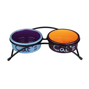 Миски керамические на подставке Trixie Eat on Feet 2 x 0.3 л разноцветный
