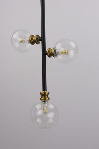 Люстра підвісна LOFT на 3 лампочки 25719 Чорний 55-130х10х23 см. | Зображення 5