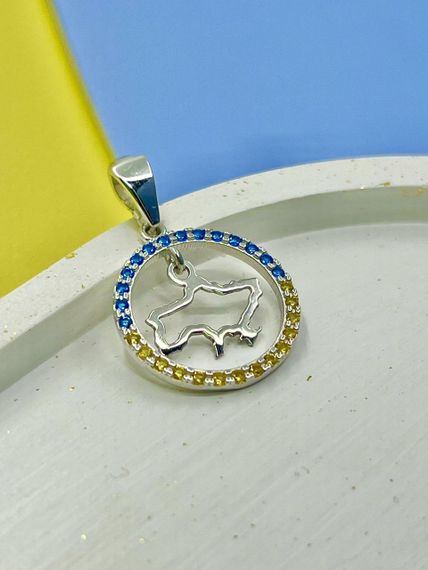 Срібний підвіс із золотою пластиною Україна Artsriblo арт45agп