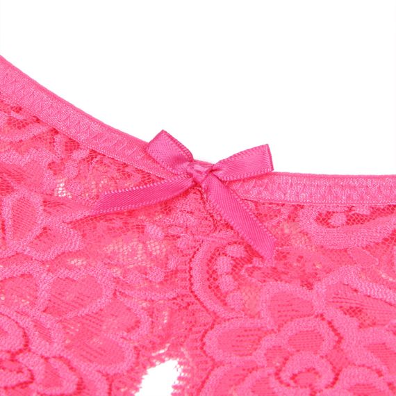 Відкриті трусики з інтимним вирізом StarNight, мереживні, рожеві, S sexstyle | Зображення 6