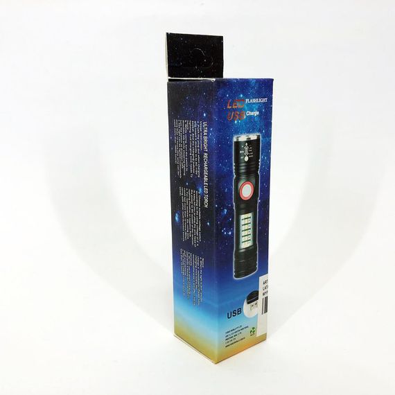 Кишеньковий ліхтар із USB зарядкою SY-1903C-P50+SMD+RGB Alarm / Ліхтарик світлодіодний для туриста / Потужний акумуляторний YZ-591 | Зображення 1
