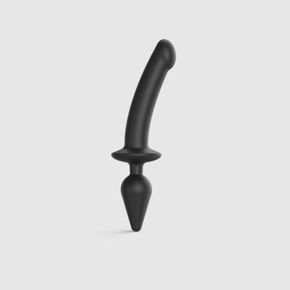 Анальна пробка з дилдо 2в1 Strap-On-Me SWITCH PLUG-IN DILDO Black XXL, діаметр 5,2/3,9 см Sex Aura