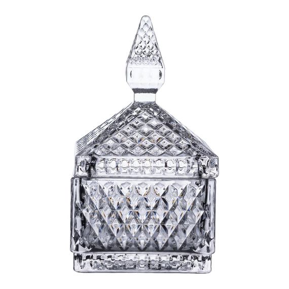 Цукерниця скляна з кришкою 8.5х8.5х15 см квадратна HP-YH-27 | Зображення 4