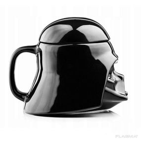 Кружка Чашка Бокал с крышкой Star Wars Дарт Вейдер Star Wars 3D (Черная) Керамика