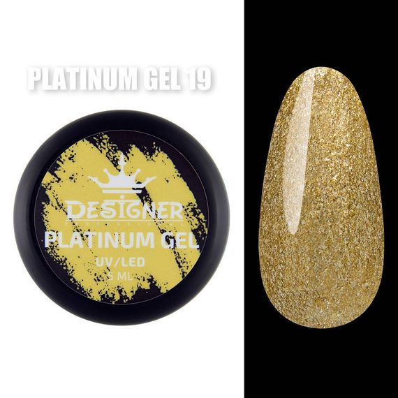 Гель-фарба P19 Designer Platinum Gel з блистками 5мл | Зображення 2