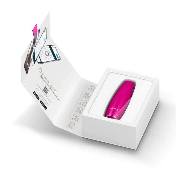 Микротоковая ручка для подтяжки кожи лица GESKE MicroCurrent Face-Lift Pen 6в1 white, Малиновый | Зображення 8