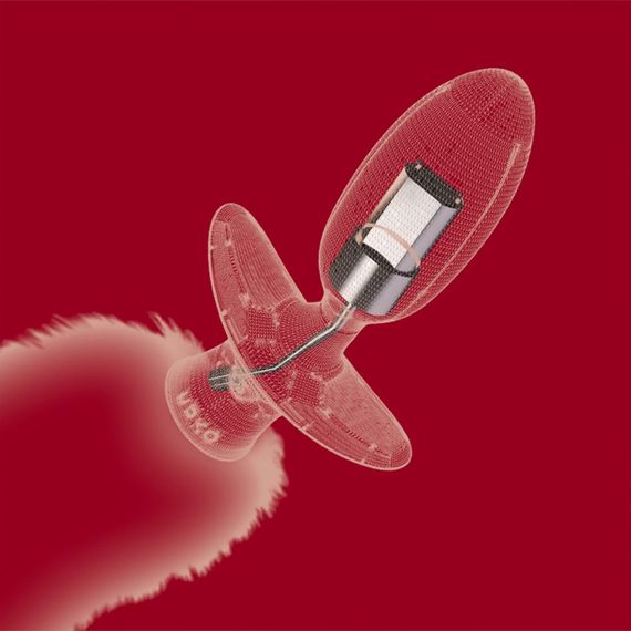 Анальна вібропробка з ротацією UPKO з натуральним лисячим хвостом і пультом, червоний, 6.6 х 3 см sexstyle | Зображення 8