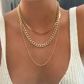 Колье чокер Primo в виде набора цепочек - Gold
