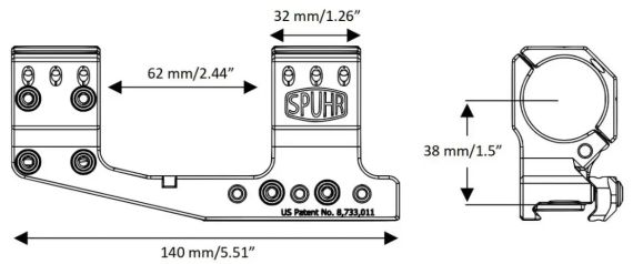 Моноблок Spuhr SP-3022C з виносом. d - 30 мм. High. Picatinny | Зображення 5