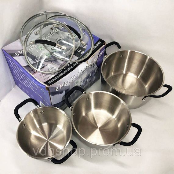 Набор кастрюль хорошего качевства 6 предметов LB-1891, Комплект металлических кастрюль TX-53 | Зображення 6