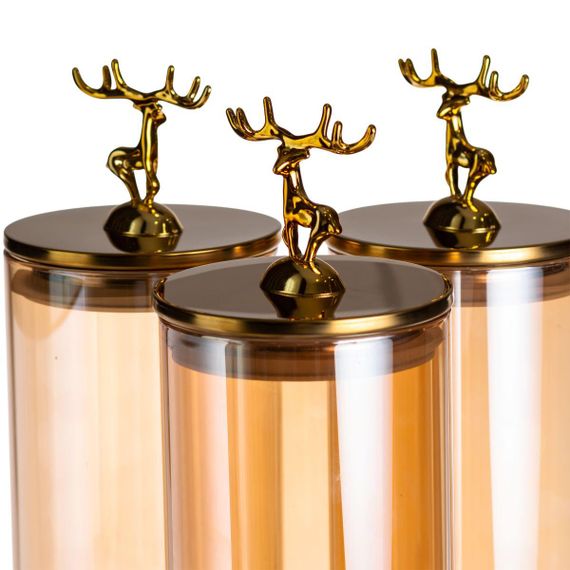 Лимонадница стеклянная 3в1 на подставке с золотыми кранами 5.5 л HP-34-28 | Зображення 2