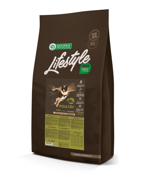 Сухий беззерновий корм з птицею для дорослих собак всіх порід Lifestyle Grain Free Poultry Adult All Breeds 17кг