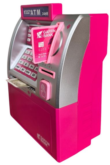 Дитячий банкомат сейф скарбничка ATM з кодовим замком будильником годинником і сканером відбитка пальця | Зображення 1