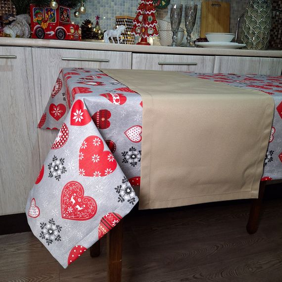 Скатертина SoundSleep Winter Love новорічна водостійка 110х140 см сіра (2800004658539) | Зображення 5