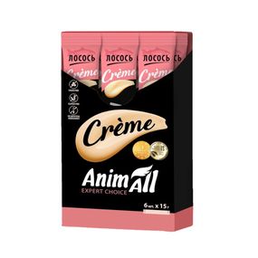 Рідкі ласощі для котів з лососем AnimAll Сreme Salmon, 6 шт х 15 гр