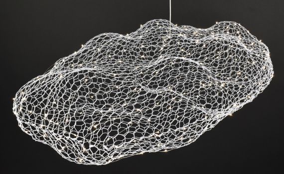 Люстра світлодіодна підвісна LED світильник для квартири на стелю лед 27664 Білий 25-200х45х100 см. | Зображення 4