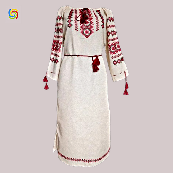 Платье Украинская вышиванка  55631354 цвет серый размер XL