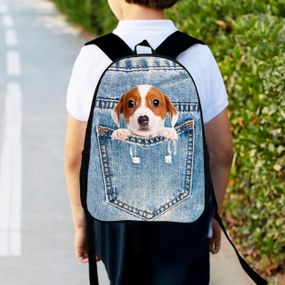 Рюкзак дитячий з собакою 34х27 см, ранець міський для хлопчика, дівчинки (00476)