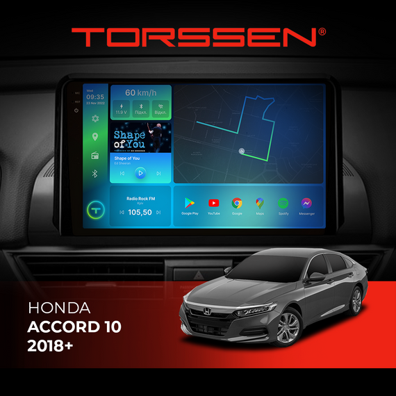 Штатна магнітола Torssen 2K Honda Accord 10 2018+ F106128 4G Carplay DSP