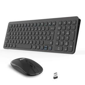 Комплект клавіатури та миші LeadsaiL — тиха бездротова миша 2,4G і тонка клавіатура німецька розкладка