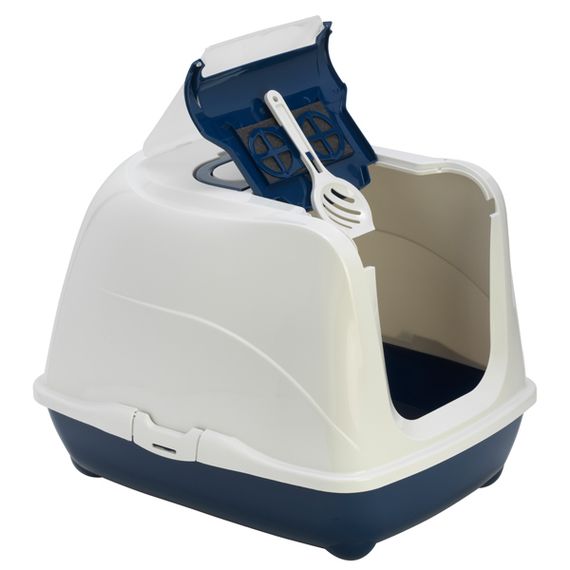 Moderna Flip Cat туалет закрыт для кошек, 58 см х 45 см х 42 см, синий