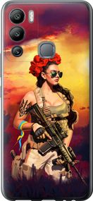 Чехол на Infinix Hot 12i Украинка с оружием "5316u-2863-17620"