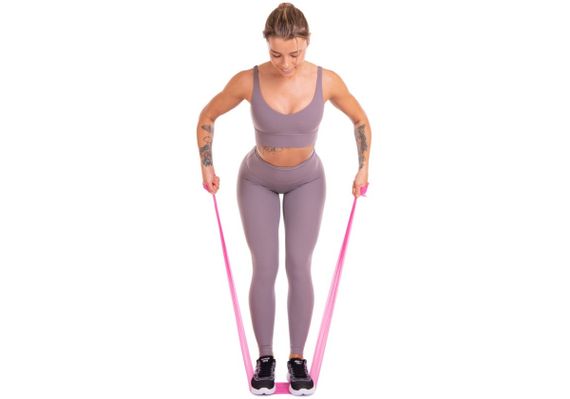 Еластична стрічка-гумка EasyFit для пілатесу, фітнесу, йоги та реабілітації 0.65 мм Червона (EF-1674-R) | Зображення 1