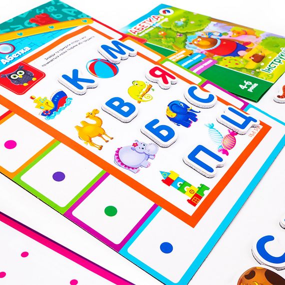 Детская настольная игра "Азбука с магнитной доской" VT5412-01 буквы на магнитах | Зображення 2