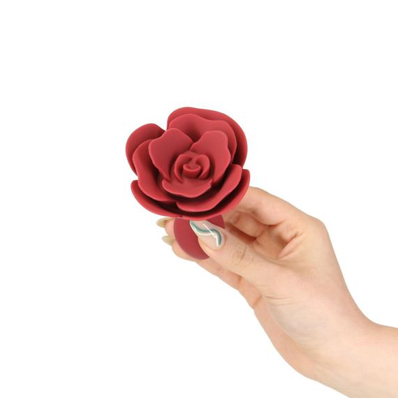 Силіконова анальна пробка Lux Active с розой - Red Rose Silicone Anal Plug Sex Aura | Зображення 3