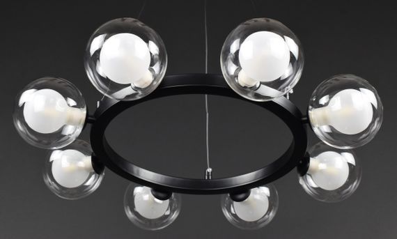 Люстра підвісна на 8 лампочок 27914 Чорний 25-130х54х54 см. | Зображення 8