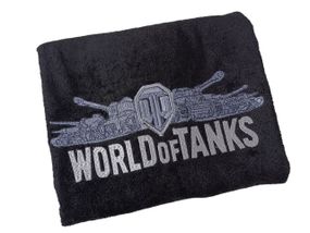 Полотенце с вышивкой махровое банное 70*140 черный World of tanks игроку танкисту 00451