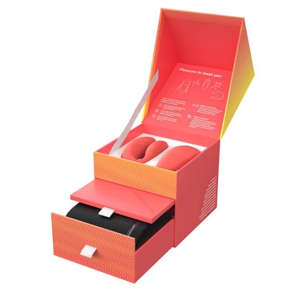 Смарт-вібратор для пар We-Vibe Chorus Crave Coral, сенсорне керування вібраціями стисненням пульта | Зображення 7