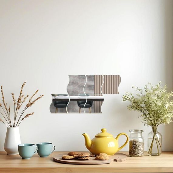 Дзеркальний декор акриловий самоклейний 120*80 мм срібло, 6 шт (D) SW-00002509 | Зображення 5