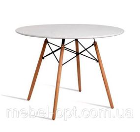 Стол Этна МДФ белый круглый 100 см, дизайн Eames DSW Table