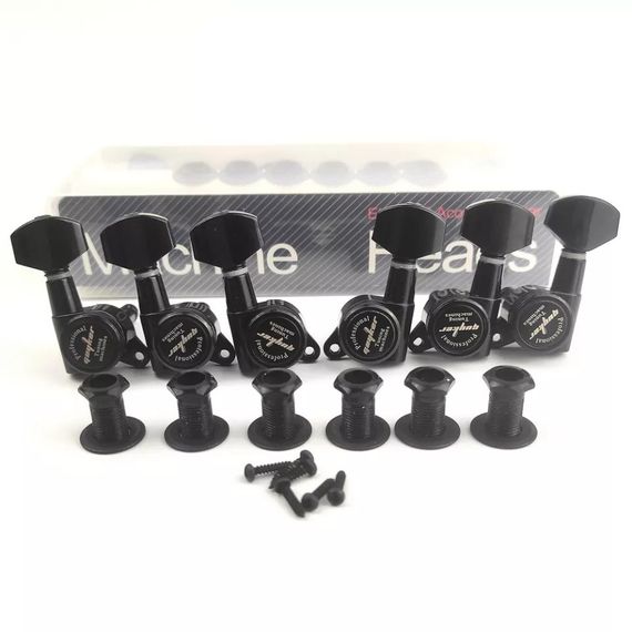 Колки Guyker 3R + 3L локовые для гитары Yamaha Cort ESP Gibson черные