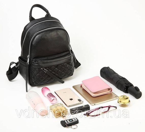 Жіночий шкіряний рюкзак міський 35х26х17, наплічник з натуральної шкіри, чорний | Зображення 1