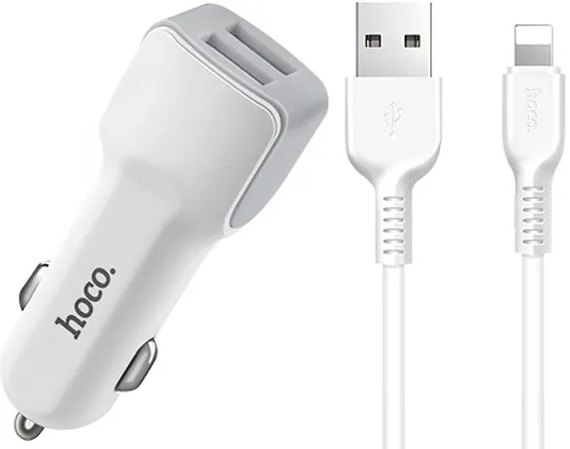 Адаптер ОЗУ Hoco Z23 dual-port car charger 2USB 2.4A | Зображення 1