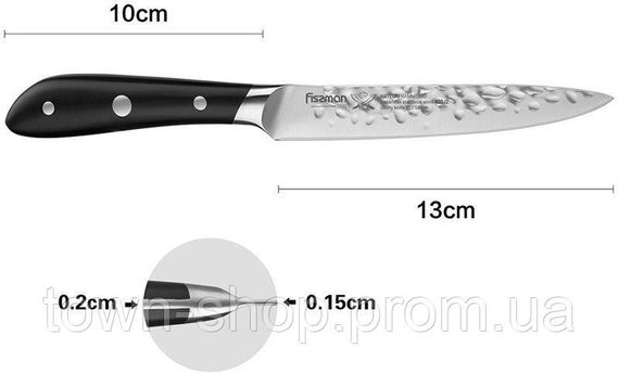 Нож универсальный Fissman Hattori 13см hammered из нержавеющей стали FN-2532 | Зображення 1