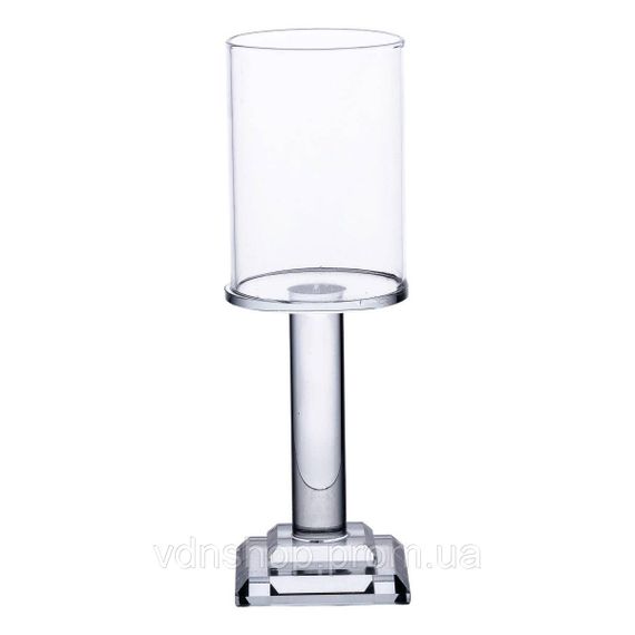 Подсвечник стеклянный на ножке 6.5×20 см подсвечник бокал декоративный прозрачный HP-4-40S