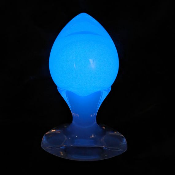 Люмінесцентна анальна пробка UNIVIBE, силіконова з кулькою всередині, блакитна, 9.6 х 5.7 см Sex Aura | Зображення 2