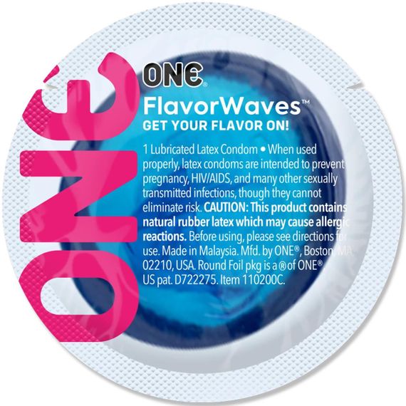 Набір ароматизованих презервативів ONE FlavorWaves, 100 шт, 6 ароматів, 6 кольорів, паковання-тубус Sex Aura | Зображення 1
