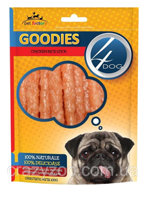Ласощі для собак 4Dog GOODIES палички з куркою та рисом для собак 100 г 207897