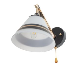 Бра настенное накладное с выключателем на цепочке LK-701W/1 E27 BK+FG