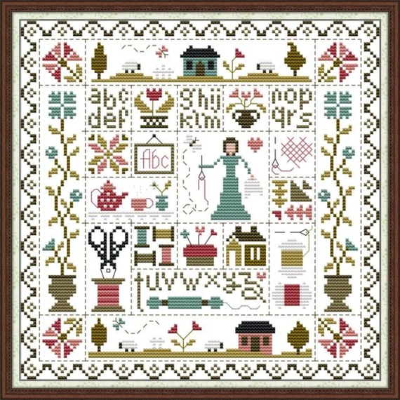 Набор для вышивания по нанесённой схеме "My Home". AIDA 14CT printed 28*28 см