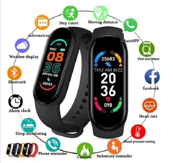 Smart Band м 6 фитнес браслет, черный | Зображення 1