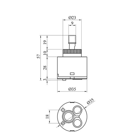 Картридж для змішувача Sedal 08EX35L0004 35mm Flat | Зображення 1