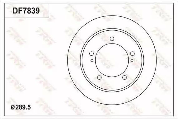 Диск гальмівний (1 шт.) SUZUKI Jimny F D=289mm 98, TRW (DF7839)
