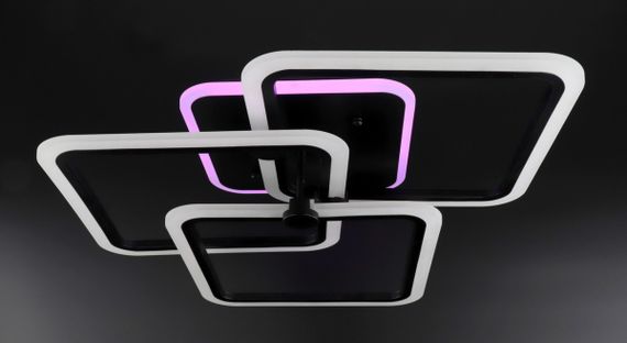 Люстра світлодіодна стельова LED світильник для квартири на стелю лед з пультом 25764 Чорний 14х55х55 см. | Зображення 6