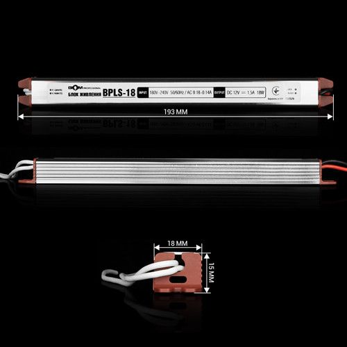 Блок живлення DC12 18W BPLS-18-12 1.5А stick Professional | Зображення 1